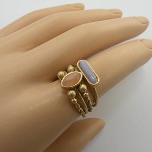 4 Gold Toned Stacking Rings Size 7 ~1/2 Costume